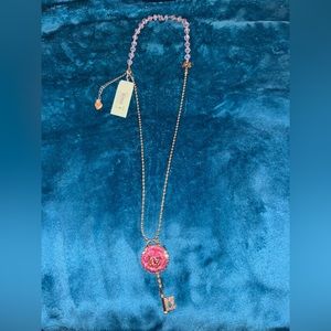 Authentic Betsey Johnson, sparkly Rose Key necklace.  New with tags!